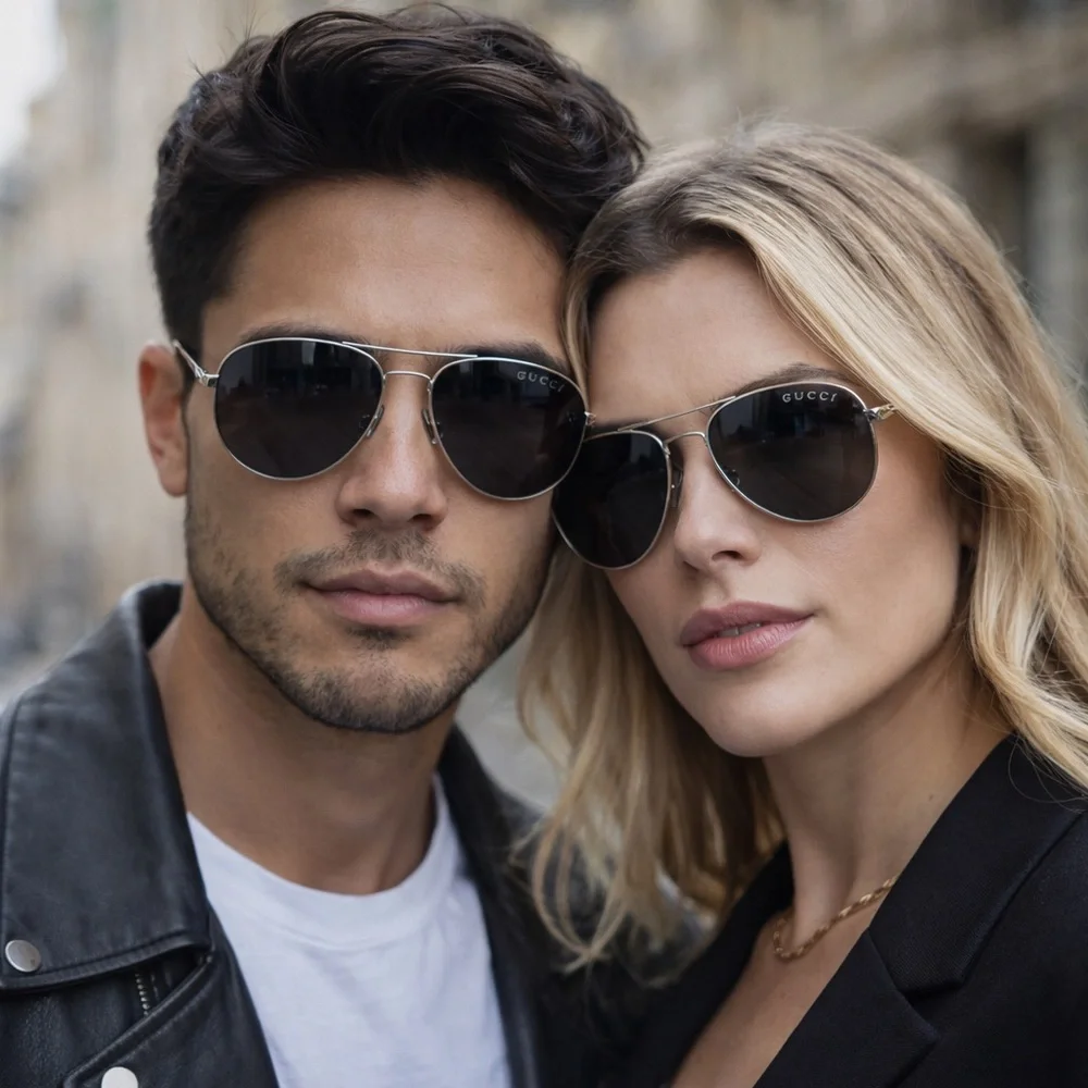 GUCCI GG138S Unisex Aviator Web Sunglasses